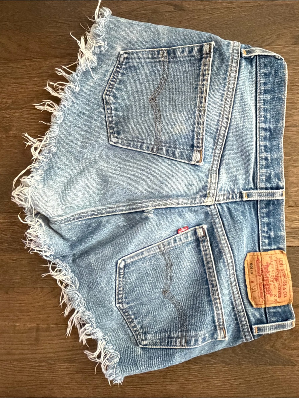 Levi's black and Blue Denim Frayed Hem Women's Shorts
